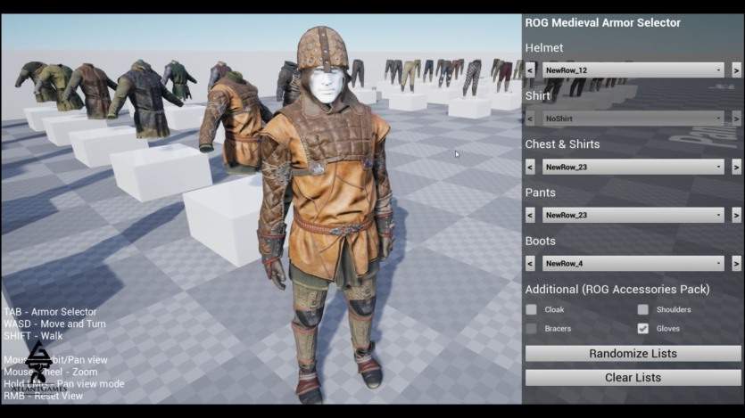 UE虚幻引擎ROG 模块化中世纪盔甲和布料 ROG Modular Medieval Armor and Cloth