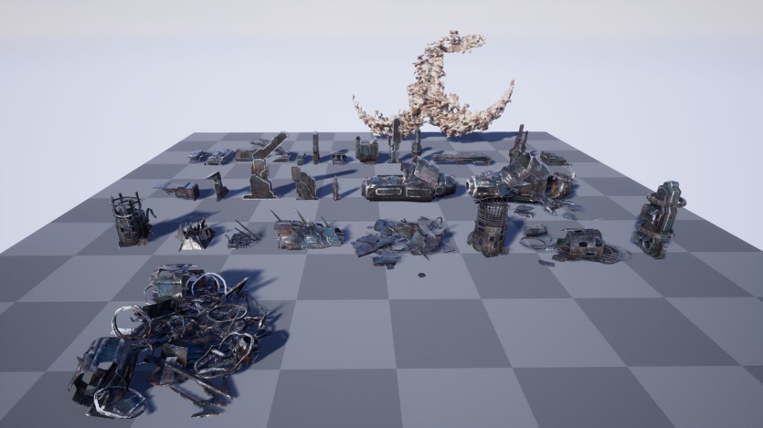 Unreal Engine虚幻引擎资产坠毁的星舰包 Crashed Starship Pack
