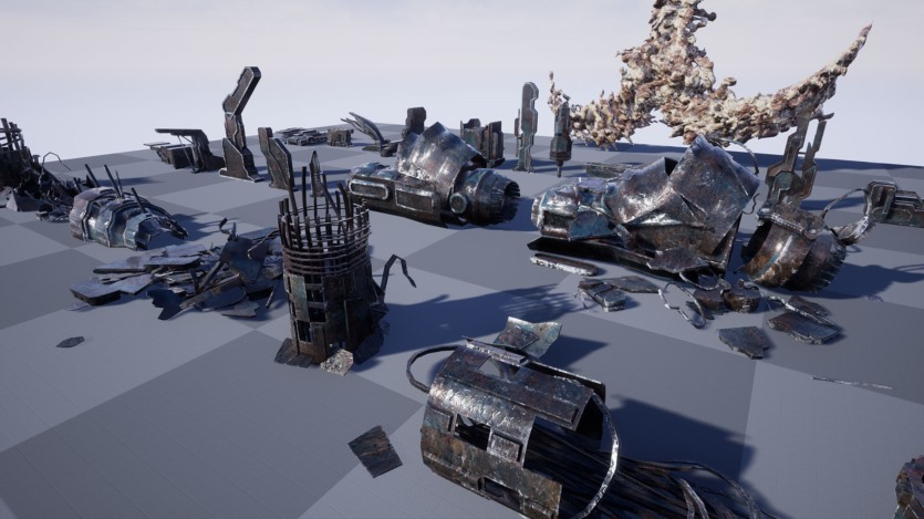 Unreal Engine虚幻引擎资产坠毁的星舰包 Crashed Starship Pack