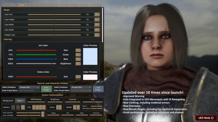 Unreal Engine虚幻引擎通用角色定制系统 Universal Character Customization System v1