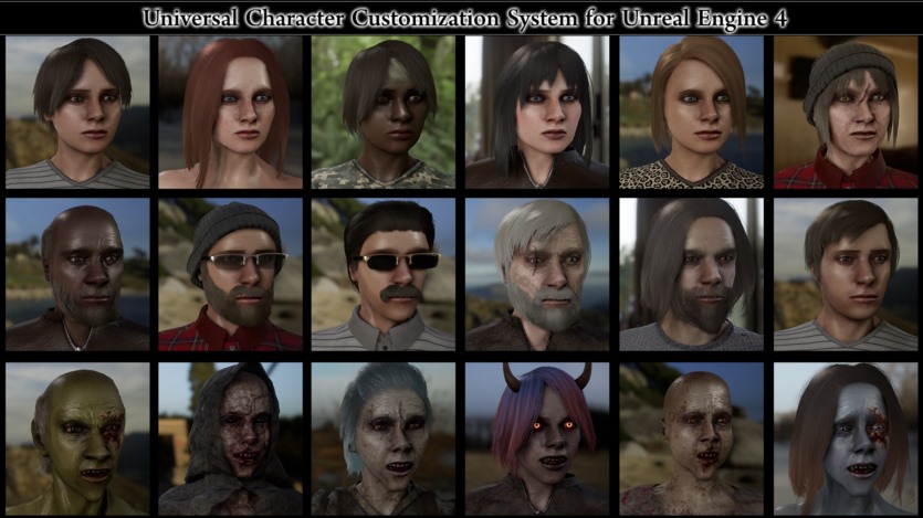 Unreal Engine虚幻引擎通用角色定制系统 Universal Character Customization System v1