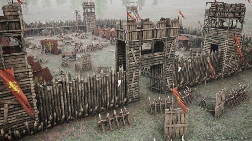 UE虚幻引擎中世纪木堡 - 军事战争营地 - 栅栏围墙 - 强盗营地 Medieval Wooden Fort