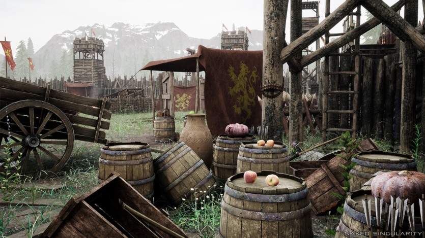 UE虚幻引擎中世纪木堡 - 军事战争营地 - 栅栏围墙 - 强盗营地 Medieval Wooden Fort