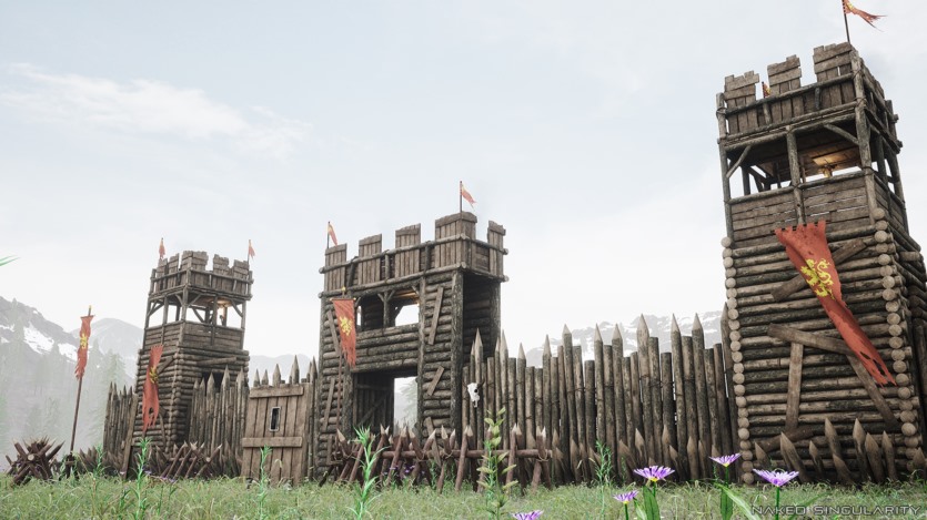 UE虚幻引擎中世纪木堡 - 军事战争营地 - 栅栏围墙 - 强盗营地 Medieval Wooden Fort