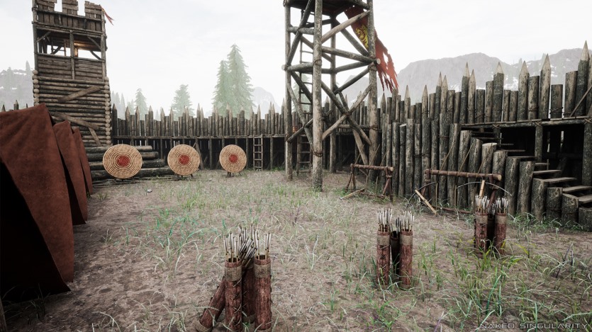UE虚幻引擎中世纪木堡 - 军事战争营地 - 栅栏围墙 - 强盗营地 Medieval Wooden Fort