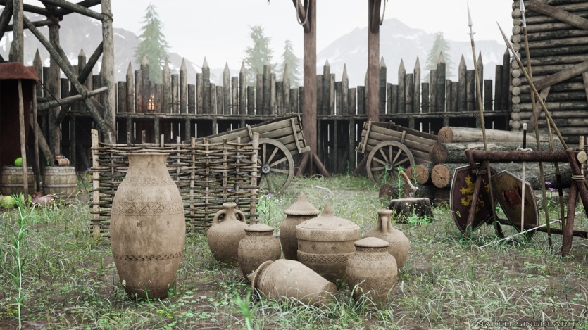 UE虚幻引擎中世纪木堡 - 军事战争营地 - 栅栏围墙 - 强盗营地 Medieval Wooden Fort