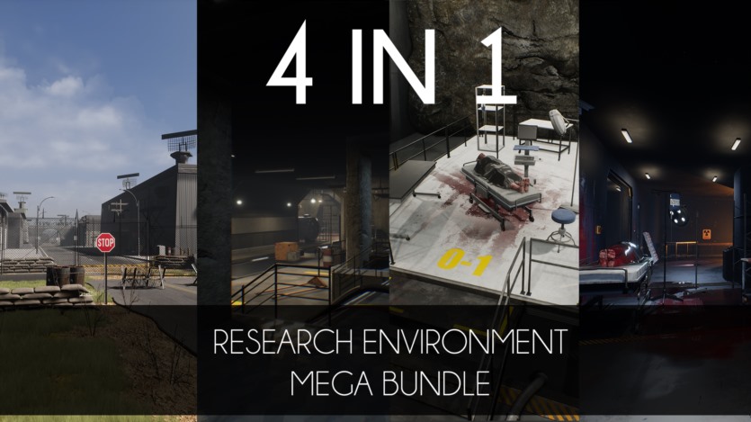 UE虚幻引擎4合1模块化研究设施/巨型捆绑包 4 IN 1 Modular Research Facility Mega Bundle 5.0