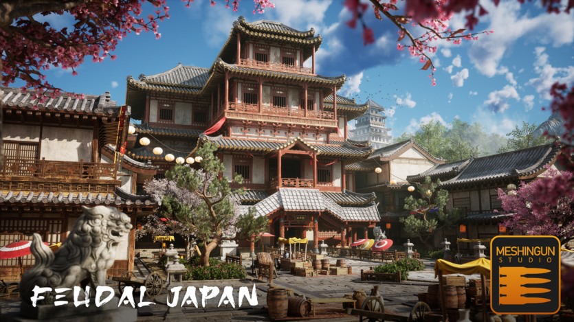 UE虚幻引擎日式集市、寺庙、花园环境资产 Feudal Japan Megapack