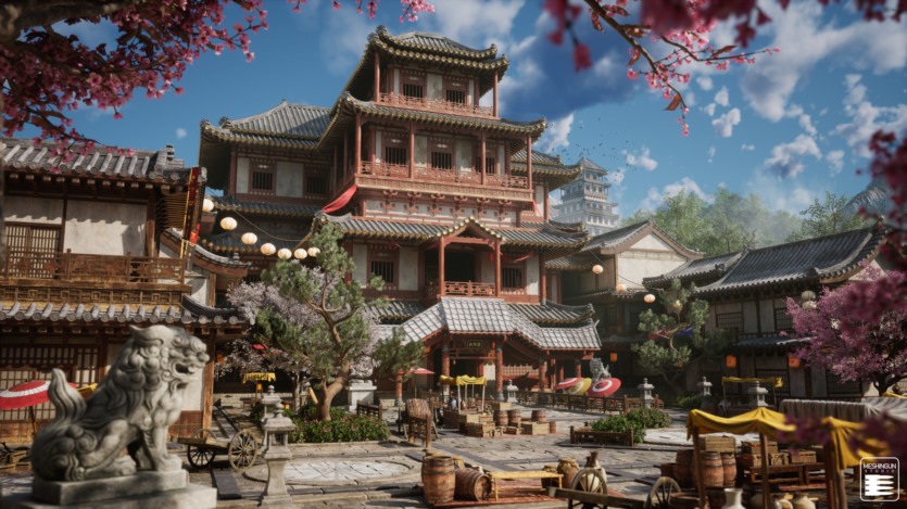 UE虚幻引擎日式集市、寺庙、花园环境资产 Feudal Japan Megapack