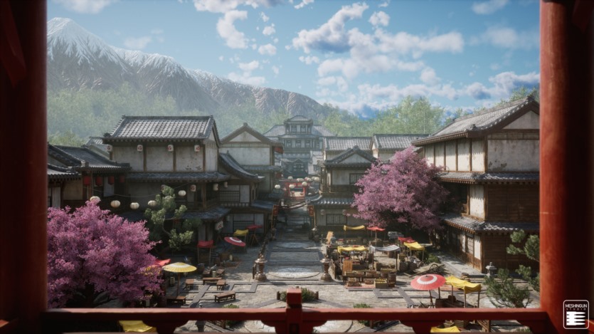 UE虚幻引擎日式集市、寺庙、花园环境资产 Feudal Japan Megapack