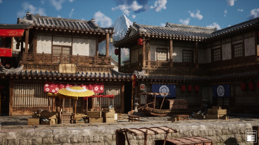 UE虚幻引擎日式集市、寺庙、花园环境资产 Feudal Japan Megapack