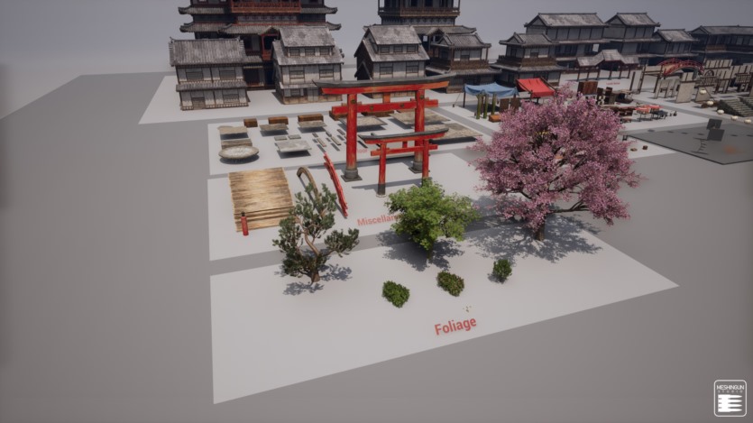 UE虚幻引擎日式集市、寺庙、花园环境资产 Feudal Japan Megapack