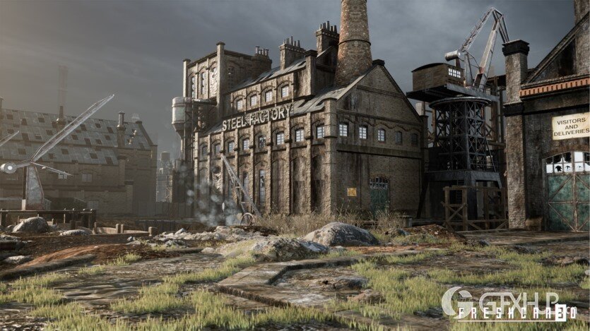 UE虚幻引擎带造船厂的旧工业城镇包含各种高质量资产 Old Industrial City and Shipyard with Factory Interiors