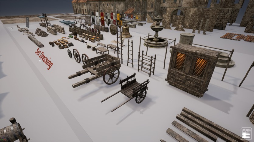 Unreal Engine虚幻引擎中世纪村庄超过550个资产 Medieval Village Megapack