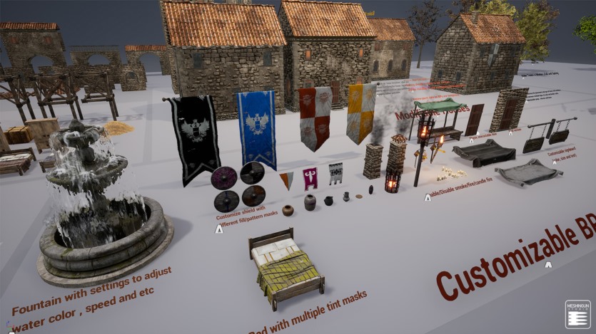 Unreal Engine虚幻引擎中世纪村庄超过550个资产 Medieval Village Megapack