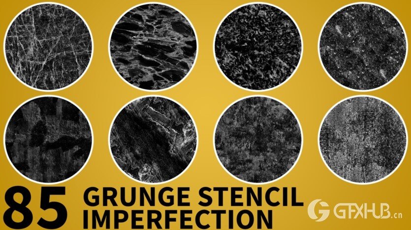 高品质缺陷高光遮罩贴图 High Quality Useful Grunge Stencil Imperfection vol.2