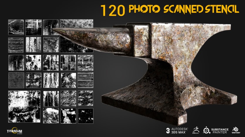 120+ 黑白蒙版风化木材和划痕彩绘墙壁 120+ Stencil library Grunge - Flakes - Weathered wood & Scratches + painted walls series 01