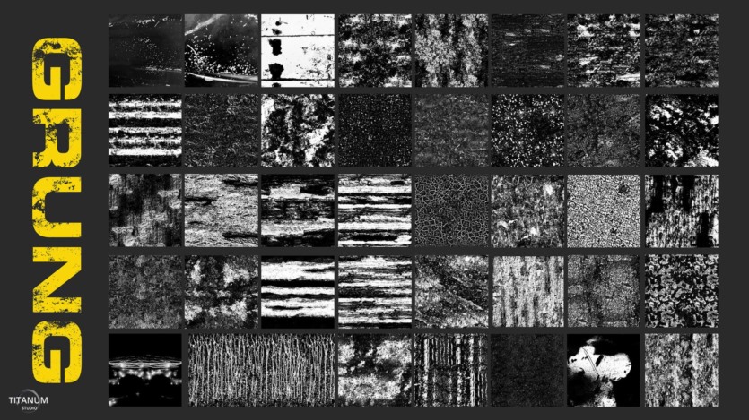 120+ 黑白蒙版风化木材和划痕彩绘墙壁 120+ Stencil library Grunge - Flakes - Weathered wood & Scratches + painted walls series 01