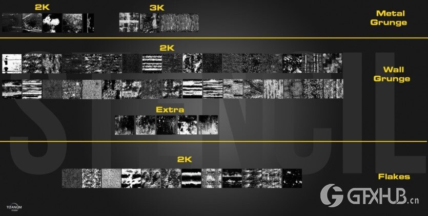 120+ 黑白蒙版风化木材和划痕彩绘墙壁 120+ Stencil library Grunge - Flakes - Weathered wood & Scratches + painted walls series 01