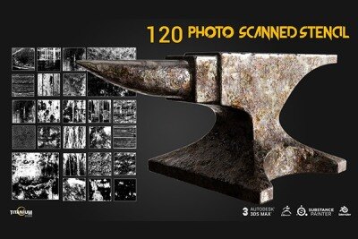 120+ 黑白蒙版风化木材和划痕彩绘墙壁 120+ Stencil library Grunge – Flakes – Weathered wood & Scratches + painted walls series 01