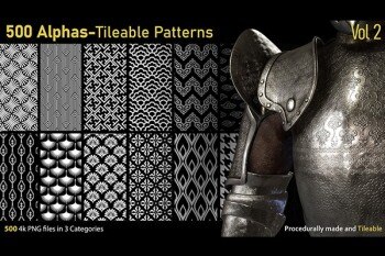 500个Alphas可平铺图案 500 Alphas Tileable Patterns Vol 2