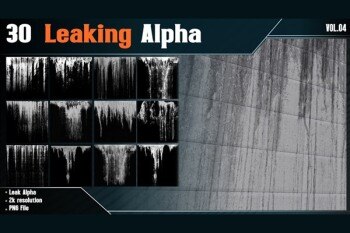 30个水或水泥砂浆渗漏Alpha贴图 30 Leaking Alpha – Vol 04