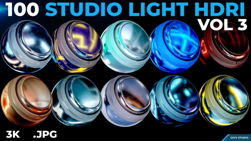 100 个工作室HDRI全景环境贴图 Artstation - 100 Studio Light HDRI Vol 3