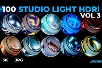 100 个工作室HDRI全景环境贴图  Artstation – 100 Studio Light HDRI Vol 3