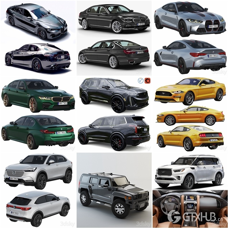 3DSky Pro 41套高精度汽车3D模型合集4.13GB (MAXOBJFBX)