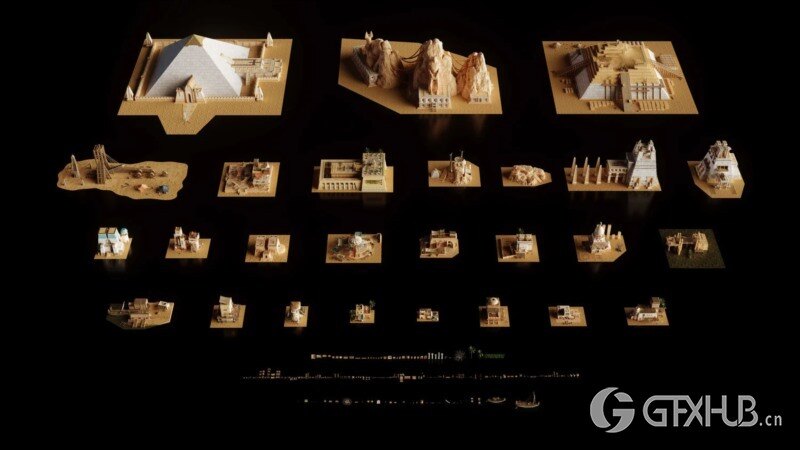 古埃及城市建筑3D模型 Kitbash3D – Age of Egypt (格式：FBXBlend)