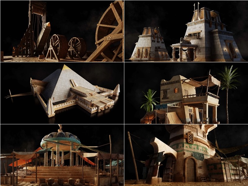 古埃及城市建筑3D模型 Kitbash3D – Age of Egypt (格式：FBXBlend)