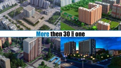 30多座俄罗斯城市建筑3D模型合集 Russian buildings Pack of more than 30 buildings