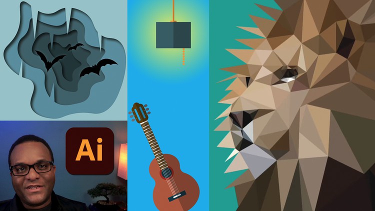 AI创建插图、徽标、图标和设计的初级到中级课程 Adobe Illustrator for Illustration and Design CC 2022