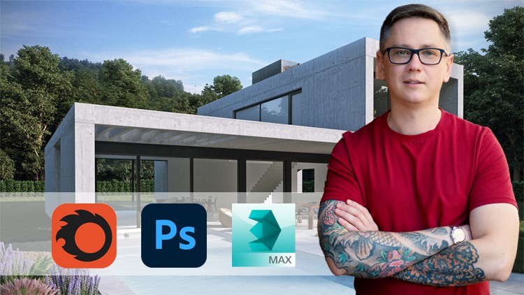 入门建筑效果图 3ds max + Corona 渲染教程 Exterior visualization 3ds max + Corona render for Beginners