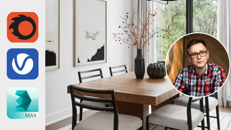室内效果图渲染入门教程 Interior visualization for Beginners 3ds max Corona Vray