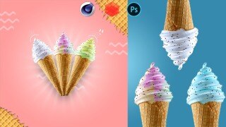 C4D大师班制作冰淇淋产品 Cinema 4D Masterclass Creating Ice Cream Product