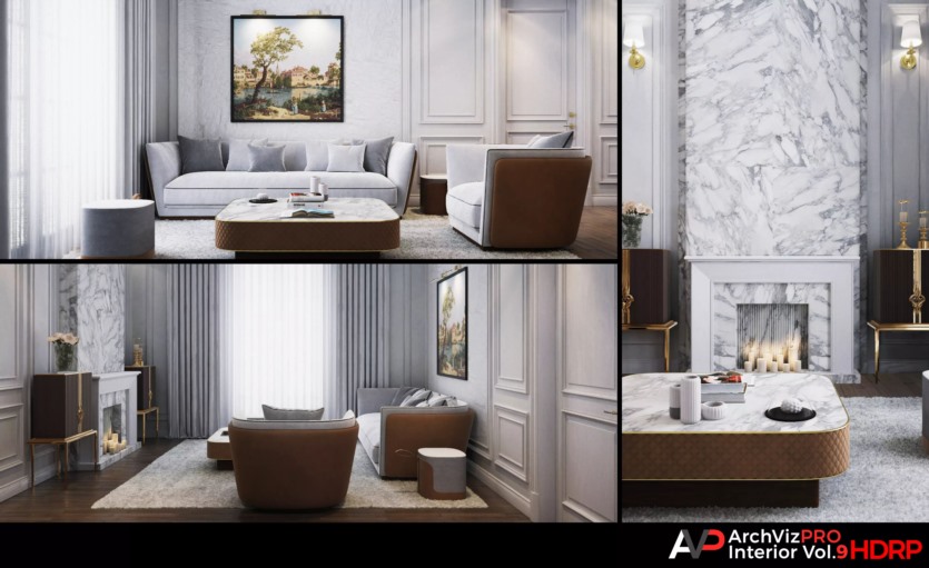 HDRP豪华别墅室内效果图模型 ArchVizPRO Interior Vol.9 HDRP v1.0