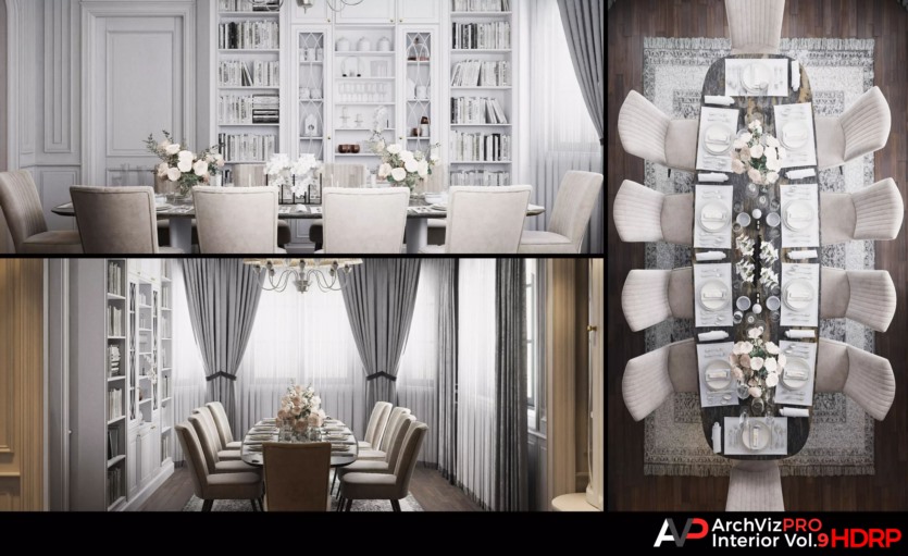 HDRP豪华别墅室内效果图模型 ArchVizPRO Interior Vol.9 HDRP v1.0