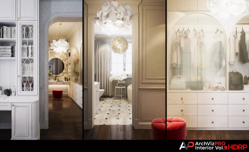 HDRP豪华别墅室内效果图模型 ArchVizPRO Interior Vol.9 HDRP v1.0