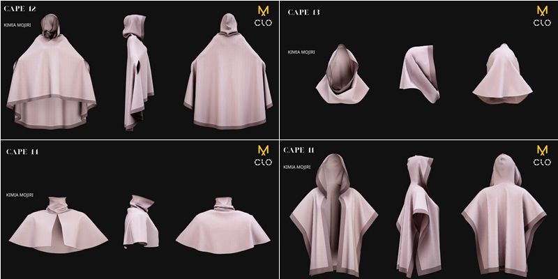 14个斗篷模型（男/女）14 Cape Models (Male / Female) - Marvelous Designer / CLO3D PROJECTS+OBJ+FBX