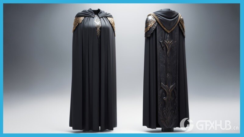 18 个斗篷衣服模型 10 + 8 Capes Basemesh Models + Reference Images for texturing + Bonus + Project Files - Standard License