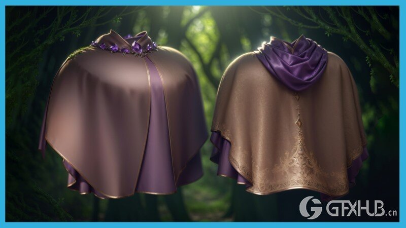 18 个斗篷衣服模型 10 + 8 Capes Basemesh Models + Reference Images for texturing + Bonus + Project Files - Standard License