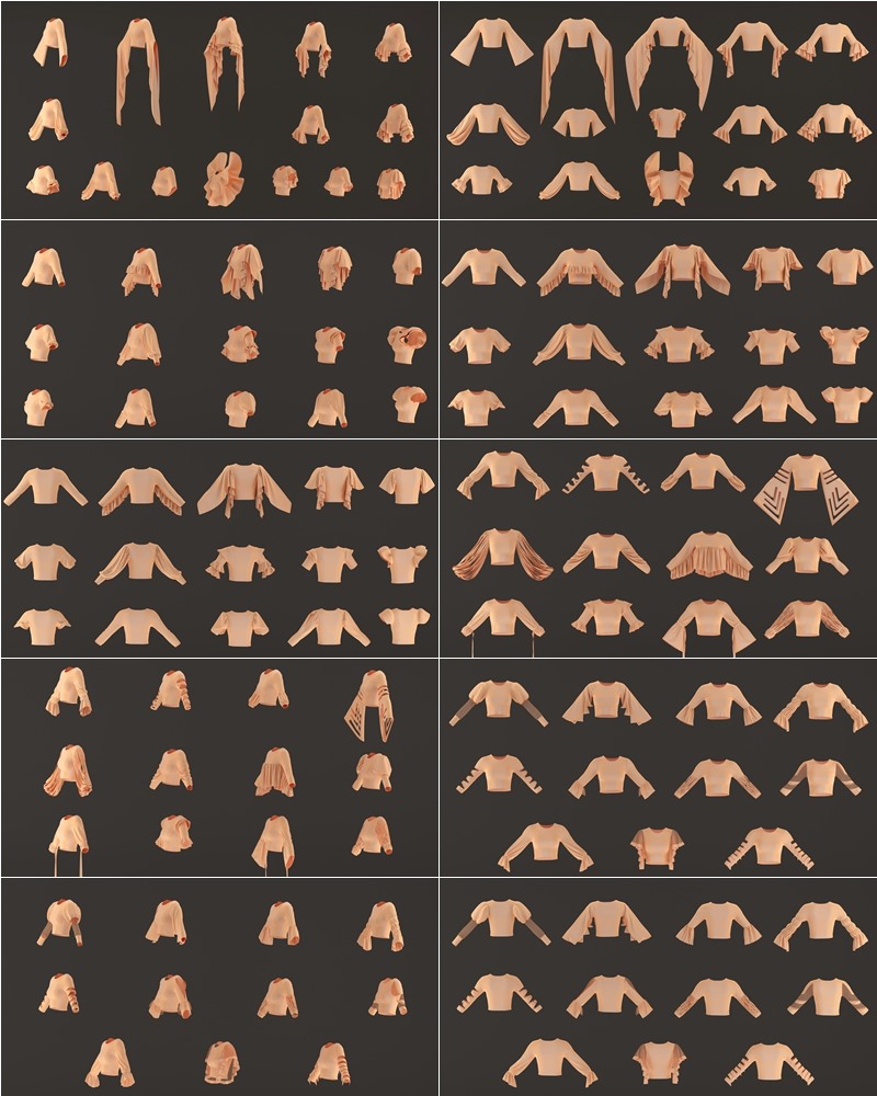 53个女士服装模型 53 Sleeves (ZPRJ FBX OBJ MTL)