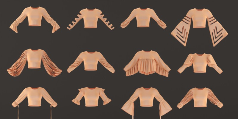 53个女士服装模型 53 Sleeves (ZPRJ FBX OBJ MTL)