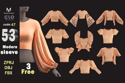 53个女士服装模型 53 Sleeves (ZPRJ FBX OBJ MTL)