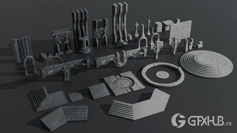 星球上的寺庙blend模型 (.blend .PSD) Temple on the Planet 582_73