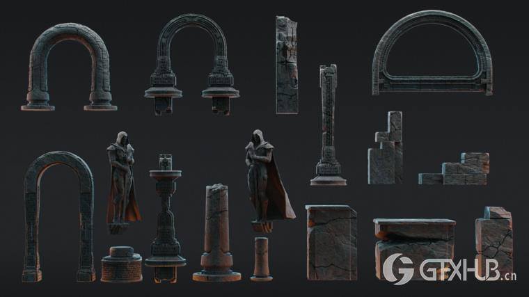 星球上的寺庙blend模型 (.blend .PSD) Temple on the Planet 582_73