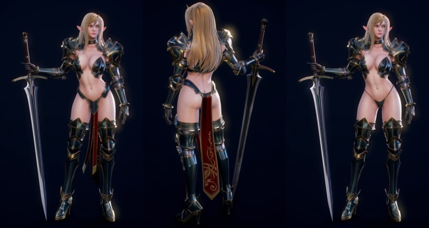 游戏角色精灵剑圣3D模型 (格式：BlendMAXFBXMAYAUE4) Elf Swordmaster - Game Ready