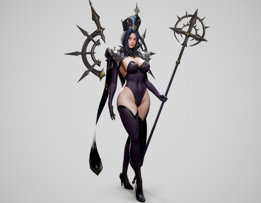游戏角色高阶女祭司3D模型 (格式：BlendMAXFBXMAYAUE4) High Priestess - Game Ready