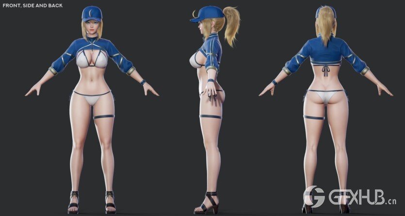 游戏角色神秘女主角3D模型 (格式：BlendMAXFBXMAYAUE4) Mysterious Heroine XX - Game Ready